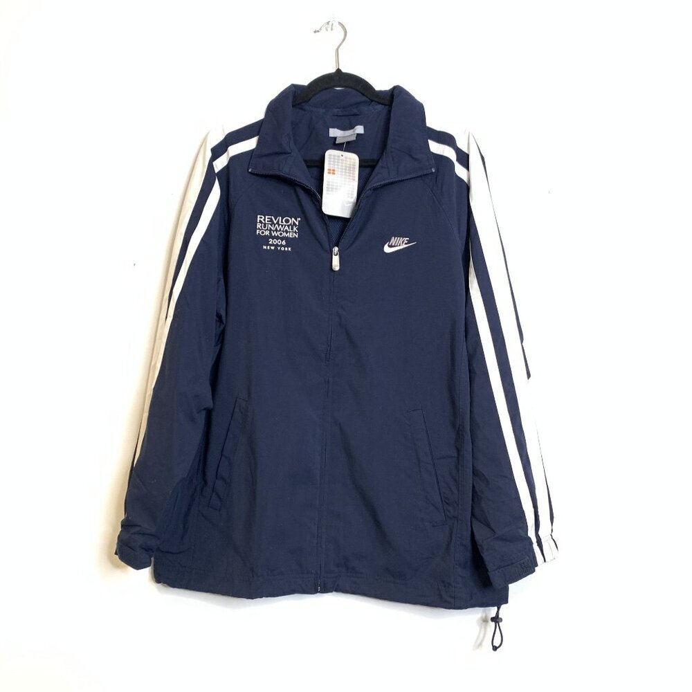 Nike Mens Navy Track Jacket Revlon Run/Walk For Women 2006 Size M Activewear